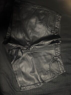 Forever 21 Faux Leather Quilted Detail Shorts